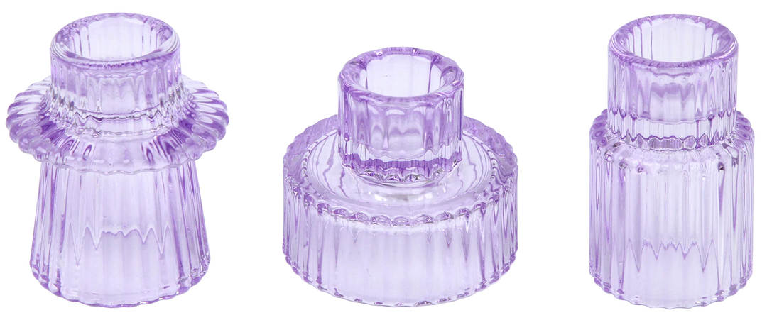 Vixdonos Taper Glass Candlestick Holders Tealight Candle Holders for Table Centerpieces, Wedding Decor and Dinner Party 