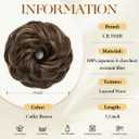 CJL HAIR Small Messy Bun Hair Pieces for Women Thin Hair Synthetic Curly Mini Scrunchies Hairpiece Updo with Elastic Band 2PCs Coffee Brown