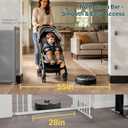 Cumbor 37x55" Retractable Baby Gates for Stairs & Doorways, Hardware Mounted Mesh Dog & Pet Gate, Easy Walk Through, One-Hand Operation, Anti-Crawl Adjustable Safety Gate for Dog, Indoor Outdoor Grey