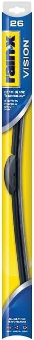 Rain-X 26'' Vision Wiper Blade, Standard Beam, All Weather Performance Curved Smooth Wipe (26)