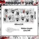 Halloween Garage Door Cover Decorations, Creepy Skeleton Haunted House Party Supplies Large Hanging Backdrop Favors Garage Window Wall 13x6ft