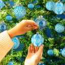 Civaner 24 Pcs Christmas Ball Ornaments, Multi Size Shatterproof Hanging Ball Ornaments Set, Christmas Tree Plastic Decorations for Xmas Holiday Party Wreath Garland Home Decor(Light Blue)