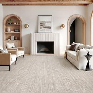 Valenrug Washable Rugs 7x9 - Stain Resistant 7x9 Area Rugs for Living Room, Non Slip Backing Gradient Printed Rugs for Bedroom, Foldable Machine Washable Area Rug(7'x9', Beige)