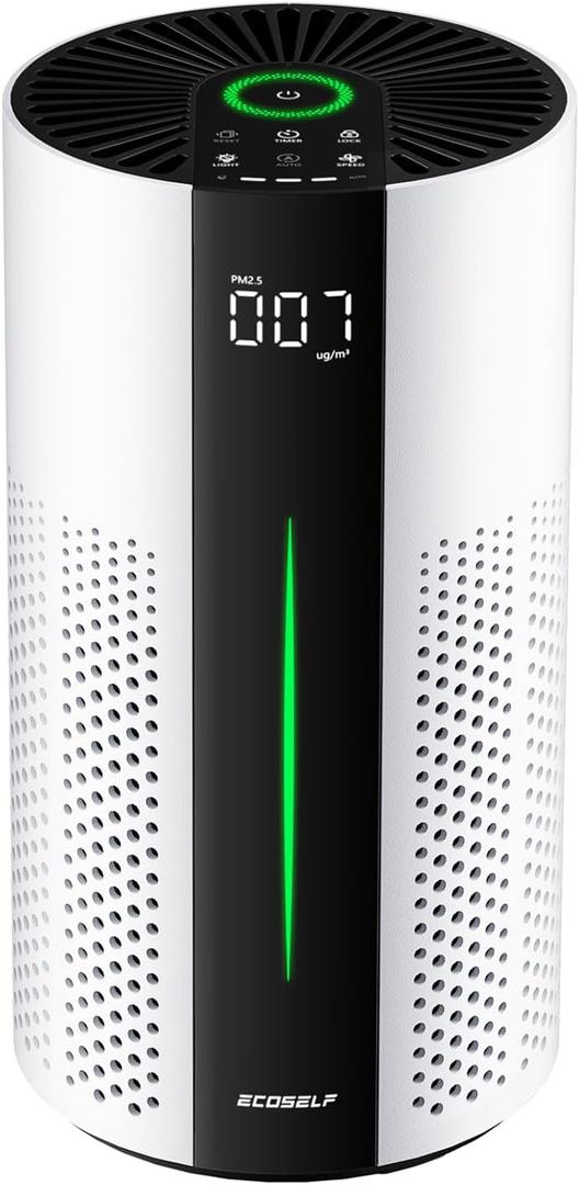 Air Purifiers for Home Large Room up to 1800 Ft, Air Purifiers for Bedroom 360 Air Intake with Smart Auto Mode, HEPA Air Purifier, Air Cleaner for Smoke PoIIen Pet Dander, HAP609 (White)