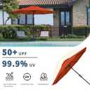 10FT Patio Umbrella, Outdoor Umbrella with Push Button Tilt and Crank, 8 Sturdy Ribs, UV Protection & Waterproof Market Umbrella for Pool, Backyard, Beach,Deck (Orange)