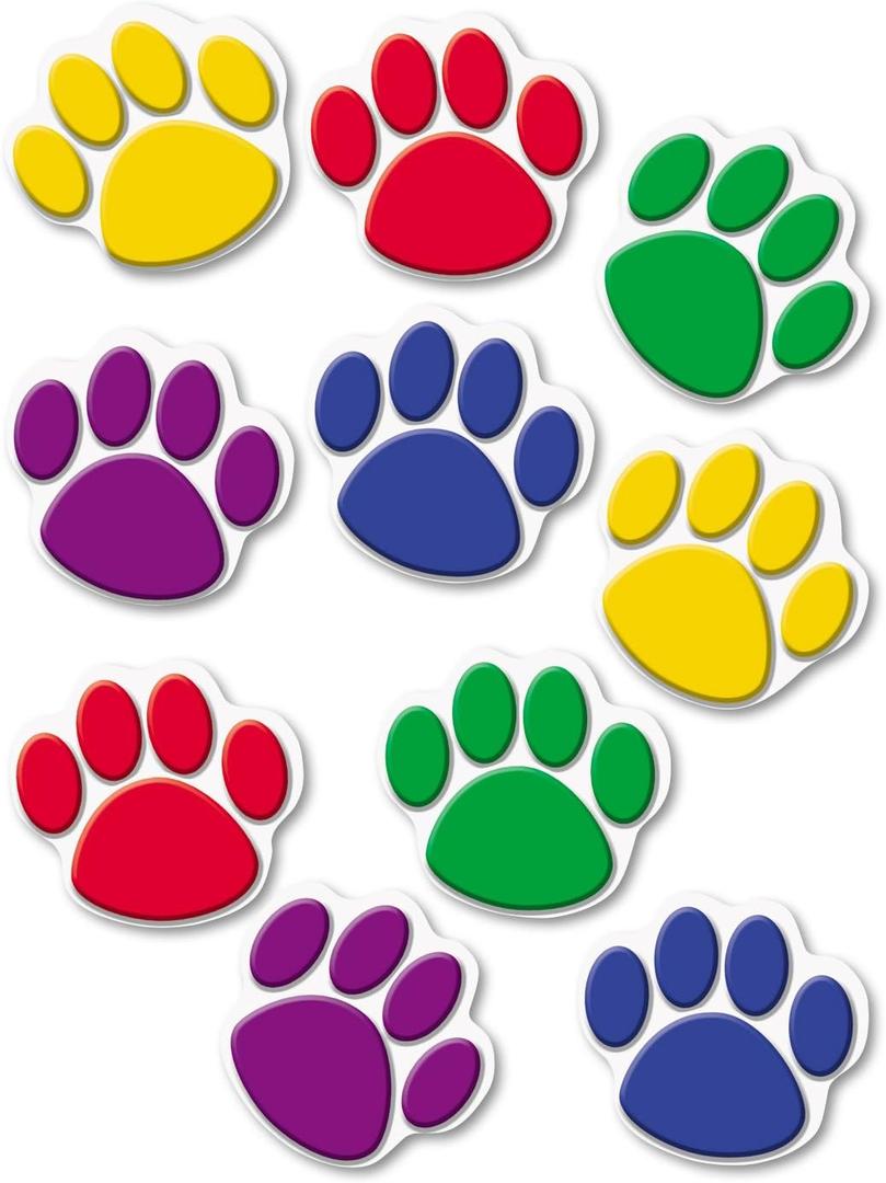 Teacher Created Resources Colorful Paw Prints Accents (TCR4114)