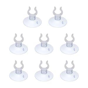 PETAXCELL Aquarium Suction Cups, Fish Tank Suction Cups Clips Airline Tube Holders Clamps (Plastic, 8Pcs, Clear) for 0.5" Fish Tank Airline Tubing Binding Moss Shrimp Nest, 13x30MM