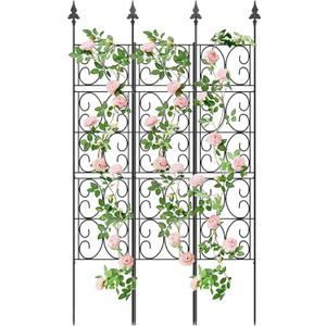 60'' H x 33.3'' W Metal Garden Trellis for Climbing Plants Outdoor - Rustproof Plant Support Privacy Screen - Heavy Duty Wall Trellis for Rose Clematis Flowers Vine