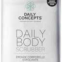 DAILY CONCEPTS Daily Body Scrubber, Soy-Based and Organic Cotton. The Bath Sponge Deeply Cleanses The Skin and Creates A Rich Foamy Lather. The Outer Texture Provides A Gentle Exfoliation - Pack of 2