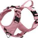 ICEFANG Dog Strap Harness with All-Metal Hardware,for X-Large Sized Dog,K9 Vest,Y-Shape Soft Padding,Adjustable Pet Harness,No-Pull Front Leash Clip (X-Large (Pack of 1), Pink)