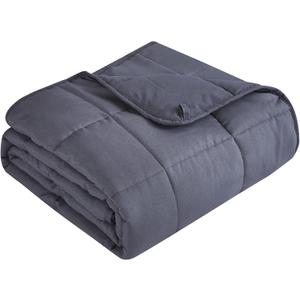 Topcee Weighted Blanket for Adults (15 lbs, 48" x 72") Twin Size Soft Cooling Heavy Blanket Sleeping, Apply to 130-160 lbs Body, Thick Breathable Blanket with Glass Bead, Easy Care (00-dark Grey)