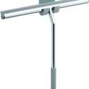 Long Handle Shower Squeegee for Glass Doors - Stainless Steel with Silicone Hook Holder - Scrubber for Shower Tile Wall Cleaning, Bathroom Cleaner - Large Shower Door Sweep Wiper with Rubber Hanger