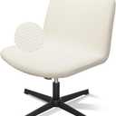 Criss Cross Chair Slipcover, Stretchable Armless Wide Seat Office Computer Task Vanity Chair Cover Protector, Elastic Cross Legged Desk Chairs Covers Bedroom-WhiteOnly Covers, No Chairs