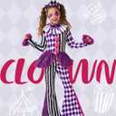 Spooktacular Creations Halloween Clown Costume for Girls, Jester Clown Costume for Kids, Halloween Role Play & Dress Up (Small(5-6 yrs))