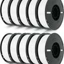 Kingroon PETG 3D Printer Filament, 10 Rolls, Dimensional Accuracy +/- 0.03 mm, 10kg Spool(22lbs), 1.75 mm, White