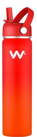 WEREWOLVES Insulated Water Bottle With Paracord Handles & Strap & Straw Lid & Spout Lid,Reusable Wide Mouth Vacuum Stainless Steel Water Bottle for Adults 24