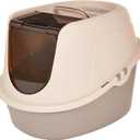 Amazon Basics No-Mess Hooded Cat Litter Box, Standard, Multicolor, 21 in x 16 in x 15 in, 1 Count (Pack of 1)