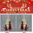 Rchovsam 2 Pack XL Whole Gold Tree Clings for News Yeras Winter Gold Christmas Tree Window Stickers for Glass Large DIY Static Wall Window Door Mural Showcase Decal Sticker-15.7x17 Inches