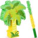 Palm Tree Pinata Party Pinata Hawaiian Coconut Tree Pinata for Tropical Luau Party Decor Pinata with Stick and Blindfold for Summer Tiki Party Birthday Party Decoration, 15.8 x 12.6 x 3.2 Inch