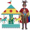 Colingmill 3ft Circus Theme Party Decorations Carnival Carousel Cardboard Cutout Life Size Funny Photo Booth Prop Decor for Circus Birthday Baby Shower Party Supplies Event Outdoor Yard Garden, 35.43 inches