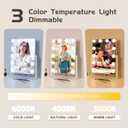 Kotdning Vanity Mirror with Lights,Lighted Vanity Mirror with 12 Dimmable Bulbs for Dressing Room & Bedroom,3 Color Lighting,Modes Detachable 10x Magnification 360Ratation (White) 14.6" L x 17" W