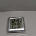 KADAMS Bathroom Clock 9.5" Kitchen Wall Clock with Large LCD Screen  Shower Clock with Suction Cup,Temperature, Humidity, Calendar  Water-Resistant, 4 Mounting Options, Silver