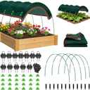 Uyittour Garden Shade Kit 78.7"x39.4", 70% Green Shade Cloth with Hoops for Plants, Raised Garden Bed Shade Cover for Heat Protection, Sun Shade for Outdoor Vegetables, Flowers & Greenhouse