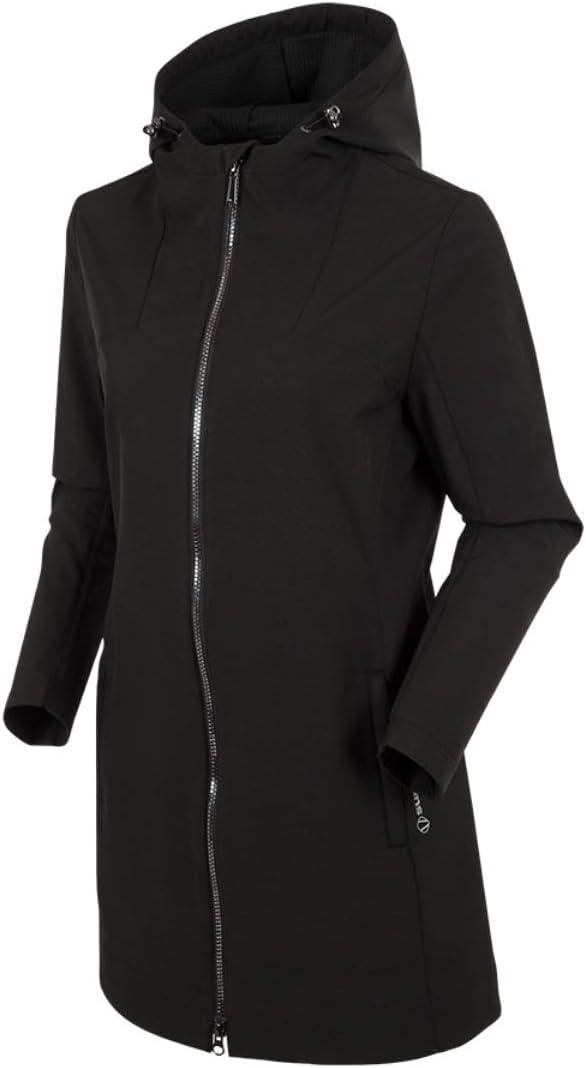 Sunice Performance Apparel - Brooklyn Water Resistant Women’s Car Coat - Full Zip ¾ Length Jacket (Black, Small)