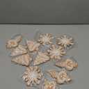 AuldHome Design Gingerbread Cookie Christmas Ornaments (Set of 12); Large Tree, Snowflake and Finial Shaped Holiday Cookie Decorations, 4-5 Inch Size