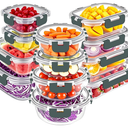 VERONES 8 Packs Glass Food Storage Containers Set, Airtight Glass Lunch Containers, Glass Meal Prep Containers with Lids,Exclusive of BPA, for Microwave, Oven, Freezer & Dishwasher Friendly,Grey