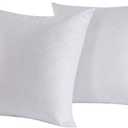 Set of 2, 95% Feather 5% Down Square Decorative Throw Pillow Insert, Cotton Cover, 16x16 Inch