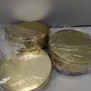 Cabilock 3pcs Cookie Tins with Lids, Round Tinplate Candy Boxes, Christmas Treats Decorative Boxes, Metal Containers for Cookies, Candy, Snacks (Golden)