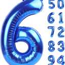 Navy Blue 6 Balloon, Number Balloon 40 Inch, Blue Party Supplies 6th Balloons for Birthday, 6 Birthday Balloon, Number 6 Balloon