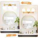 3-Light Bathroom Light Fixtures, Brushed Gold Vanity Lights for Bathroom with Milky White Glass Ball Shade, 19.3 inch Bathroom Lighting Fixtures Over Mirror, Wall Sconce for Bedroom(Bulb Not Included)