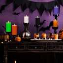 6 Pcs Flameless Candles LED Flameless Pillar Candles Real Wax LED Fake Candle with Remote and Timer Flickering H 4" 5" 6" for Helloween Wedding Christmas Home Party(Colourful)