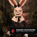 Haunted Hill Farm 5.6-Ft. Black Rabbit Halloween Animatronic with Sound
