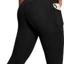 Heathyoga Capri Leggings with Pockets for Women Tummy Control Knee Length Leggings Yoga Pants Women Capri Pants Workout (Black, XL)