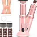 Electric Foot Callus Remover Cordless Electric Foot Filer Kit with 6Speeds Chagring Dock Callus Remover for Women Feet and Nail (Pink)