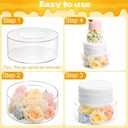 Choowin 2 Pcs Acrylic Cake Stand Fillable Cake Stand Floating Clear Cake Stand Cake Riser Cake Tier Cake Display Round Cake Stand Birthday Wedding Cake Stand Cylinder Stand for Party(10 inch,6 inch)