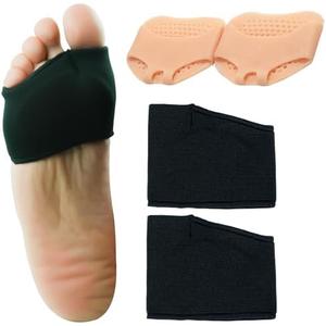 Ball of Foot Pain Relief - Metatarsal Pads for Metatarsalgia & Morton's Neuroma, Gel Cushions with Sleeves for Men & Women (2 Pairs) (S), Set of 3