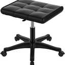 Mobile Footrest, Multi-Use Stool with Lockable Wheels, Under Desk Leg Rest Rolling Chair for Home Office, Adjustable Height Spa Salon Stool, Ottoman Foot Rest