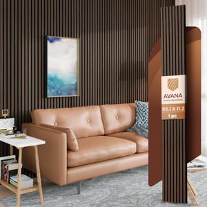 Avana Acoustic Wood Wall Panels  93.2x11.25 Inch Panels  Fits 94x12 Layout  Dark Walnut Acoustic Panel 1 PC  Wall Panel for Interior Wall Decor for Homes, Offices  Durable Wood Panel for Wall
