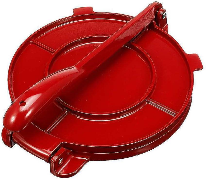 Hemoton Dough Presser Aluminum Tortilla Press for Corn and Flour Dough 18.89 Inch Round Shape Tortilla Maker for Tacos Empanadas and Mini Pies Kitchen Tool (44X20CM, Red)