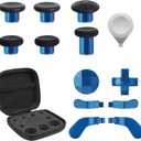 TOMSIN 13 in 1 Xbox Elite Series 2 Controller Accessories Replacement Pack,6 Metal Thumbsticks,2 D-pads,4 Paddles and 1 Adjuster for Xbox Elite Controller Series 2 Core Accessory Parts(Blue)