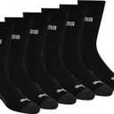 PUMA Men's 6 Pack Crew Socks (10-13, Black/Grey Logo)