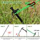Fabulas Tree Stakes Kits, 4 Pcs 11.8 Inch Heavy Duty Steel Stakes and Supports for Leaning Young Trees Straightening with 4 Pcs Support Straps and 13.2ft Anchor Ropes, Against Strong Wind Bad Weather
