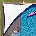 ColourTree 14' x 14' x 19.8' White Sun Shade Sail Right Triangle Canopy Fabric Cloth Screen, Water Permeable & UV Block UPF50, Heavy Duty, Carport Patio Outdoor - (We Customize Size)