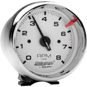 AUTO METER 2304 Autogage White Face Tachometer,3.750 in.