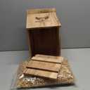 Owl House Cedar - Prebuilt Barn & Screech Owl Nesting Box - Easy Hang & Clean - Wood Shavings & Screws Included
