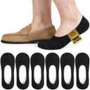 ZhiNuSi Mens No Show Socks for Loafers Sneakers, Low Cut Invisible Cotton Socks Non Slip Casual Liner Footies Solid Black 6 Pairs Size 8-10